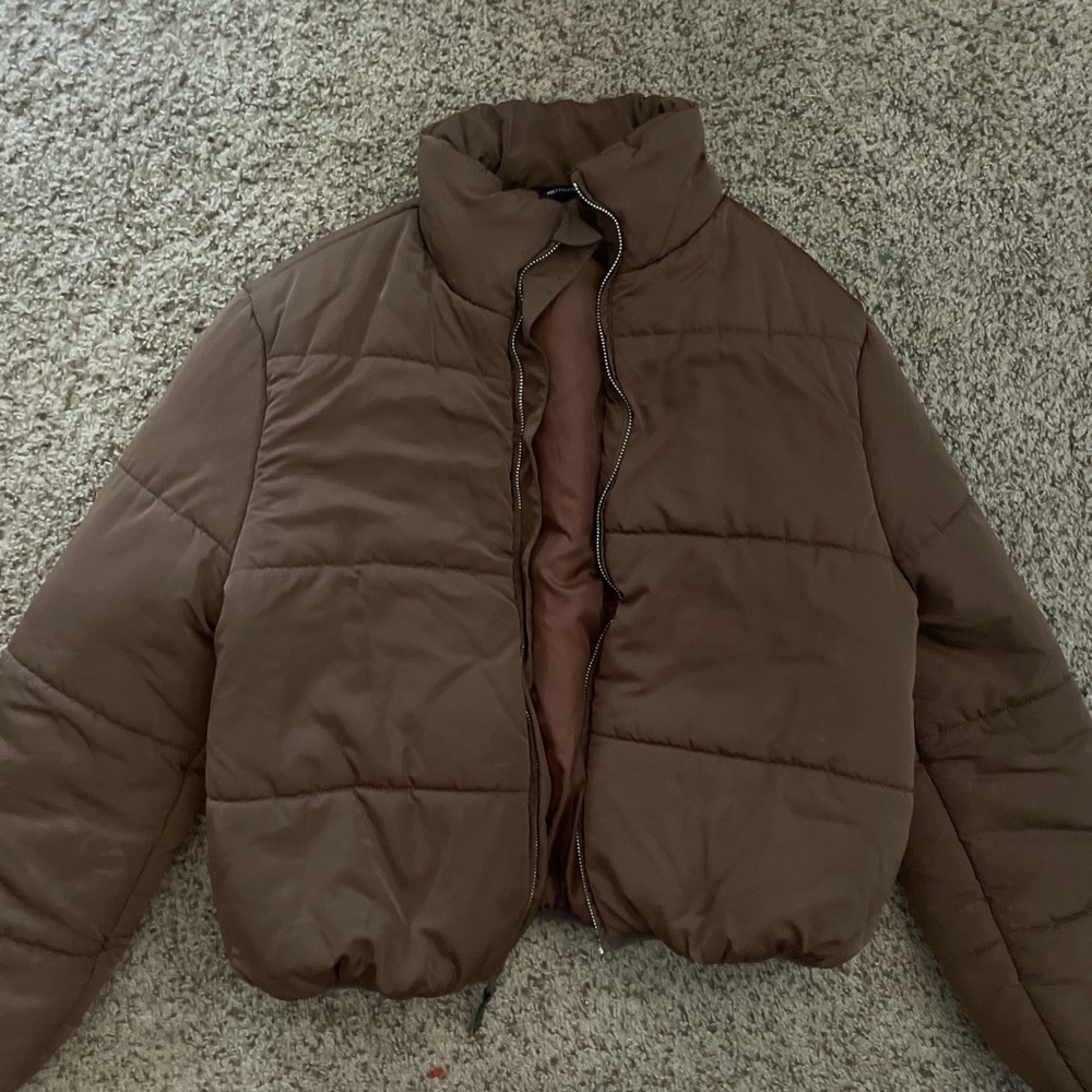 PrettyLittleThing Chocolate Puffer Jacket